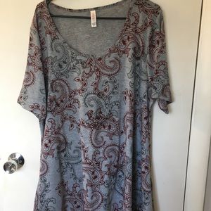Red and Gray Paisley Perfect T